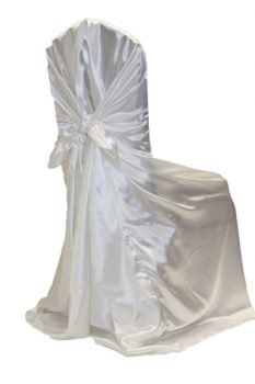 White Ruffled Spandex Banquet Chair Cover – All West Wedding Rentals
